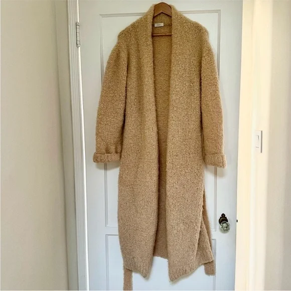 A.L.C. Nude Wool Nubby Boucle Knit Wrap Coat - Picture 7 of 11